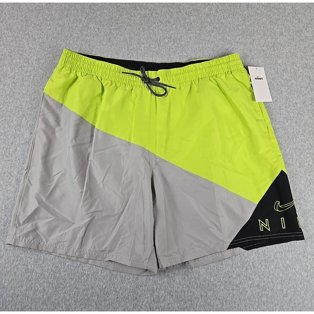 Nike Swim Trunk Shorts Mens Size XXL Lined 6" Inseam Swimming Short Black NEW